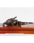 Contemporary Lost Wax Cast Bronze Alligator Sculpture with Textured Scutes-3. Asian & Chinese Furniture, Art, Antiques, Vintage Home Décor for sale at FEA Home