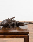 Contemporary Lost Wax Cast Bronze Alligator Sculpture with Textured Scutes-4. Asian & Chinese Furniture, Art, Antiques, Vintage Home Décor for sale at FEA Home