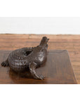 Contemporary Lost Wax Cast Bronze Alligator Sculpture with Textured Scutes-9. Asian & Chinese Furniture, Art, Antiques, Vintage Home Décor for sale at FEA Home