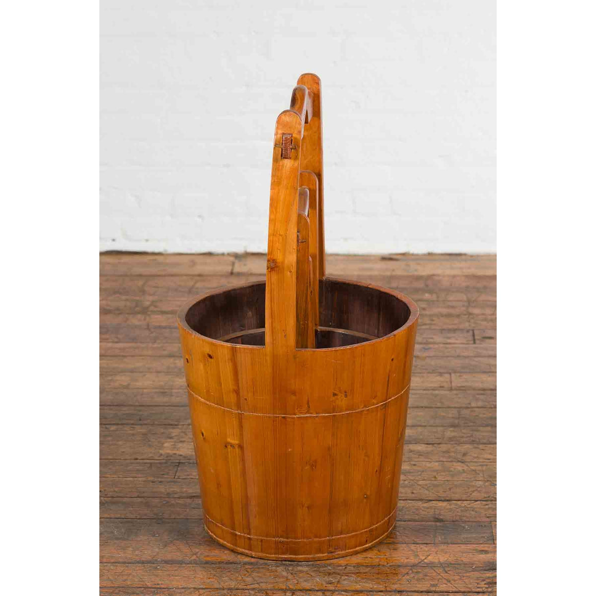 Set of Three Chinese Vintage Grain Nested Baskets with Large Handles-7. Asian & Chinese Furniture, Art, Antiques, Vintage Home Décor for sale at FEA Home