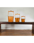 Set of Three Chinese Vintage Grain Nested Baskets with Large Handles-3. Asian & Chinese Furniture, Art, Antiques, Vintage Home Décor for sale at FEA Home