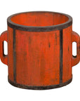 Chinese Early 20th Century Orange Grain Measuring Cup with Lateral Handles-1. Asian & Chinese Furniture, Art, Antiques, Vintage Home Décor for sale at FEA Home