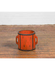 Chinese Early 20th Century Orange Grain Measuring Cup with Lateral Handles-4. Asian & Chinese Furniture, Art, Antiques, Vintage Home Décor for sale at FEA Home