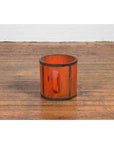 Chinese Early 20th Century Orange Grain Measuring Cup with Lateral Handles-7. Asian & Chinese Furniture, Art, Antiques, Vintage Home Décor for sale at FEA Home