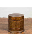 Burmese Vintage Negora Lacquer Circular Box with Snake Skin Pattern-7. Asian & Chinese Furniture, Art, Antiques, Vintage Home Décor for sale at FEA Home