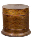 Burmese Vintage Negora Lacquer Circular Box with Snake Skin Pattern-1. Asian & Chinese Furniture, Art, Antiques, Vintage Home Décor for sale at FEA Home