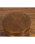 Burmese Vintage Negora Lacquer Circular Box with Snake Skin Pattern-9. Asian & Chinese Furniture, Art, Antiques, Vintage Home Décor for sale at FEA Home