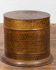Burmese Vintage Negora Lacquer Circular Box with Snake Skin Pattern-2. Asian & Chinese Furniture, Art, Antiques, Vintage Home Décor for sale at FEA Home