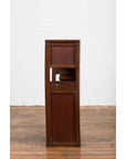 Vintage Zebra Wood Japanese Cabinet with Sliding Doors and Curving Open Shelves-11. Asian & Chinese Furniture, Art, Antiques, Vintage Home Décor for sale at FEA Home
