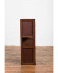 Vintage Zebra Wood Japanese Cabinet with Sliding Doors and Curving Open Shelves-8. Asian & Chinese Furniture, Art, Antiques, Vintage Home Décor for sale at FEA Home