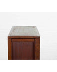 Vintage Zebra Wood Japanese Cabinet with Sliding Doors and Curving Open Shelves-9. Asian & Chinese Furniture, Art, Antiques, Vintage Home Décor for sale at FEA Home