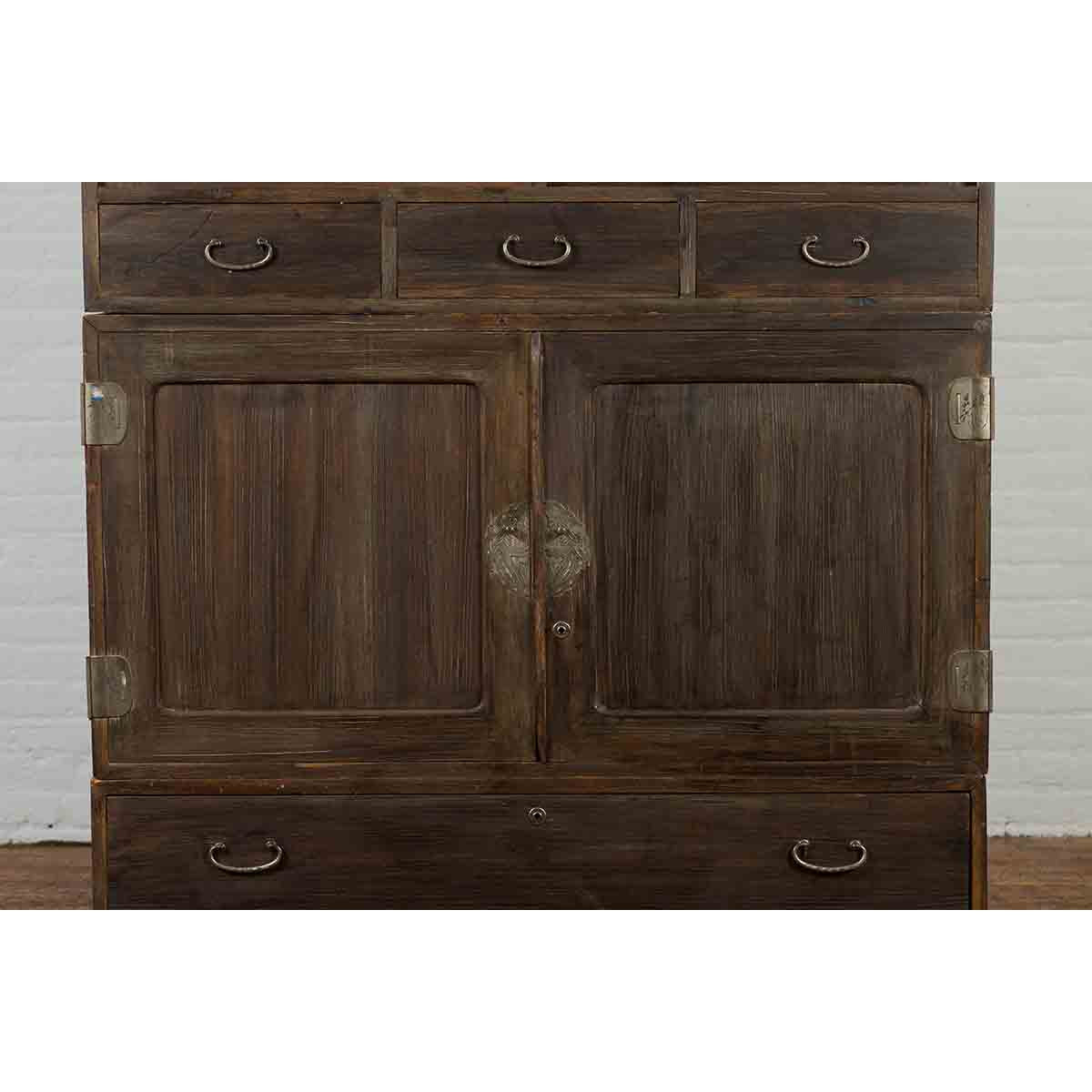 Early 20th Century Japanese Taishō Cabinet with Hand-Painted Woodblock Prints-9. Asian & Chinese Furniture, Art, Antiques, Vintage Home Décor for sale at FEA Home