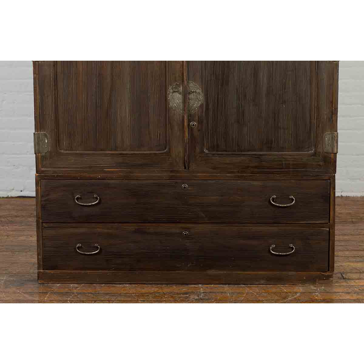Early 20th Century Japanese Taishō Cabinet with Hand-Painted Woodblock Prints-10. Asian & Chinese Furniture, Art, Antiques, Vintage Home Décor for sale at FEA Home
