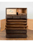 Early 20th Century Japanese Taishō Cabinet with Hand-Painted Woodblock Prints-3. Asian & Chinese Furniture, Art, Antiques, Vintage Home Décor for sale at FEA Home