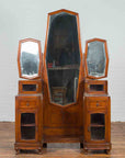 Vintage Vanity Table with Octagonal Mirrors & Marble Tabletops-2. Asian & Chinese Furniture, Art, Antiques, Vintage Home Décor for sale at FEA Home