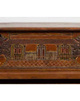 Indonesian 19th Century Carved and Painted Trunk with Architecture and Foliage-4. Asian & Chinese Furniture, Art, Antiques, Vintage Home Décor for sale at FEA Home