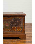 Indonesian 19th Century Carved and Painted Trunk with Architecture and Foliage-5. Asian & Chinese Furniture, Art, Antiques, Vintage Home Décor for sale at FEA Home
