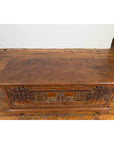 Indonesian 19th Century Carved and Painted Trunk with Architecture and Foliage-6. Asian & Chinese Furniture, Art, Antiques, Vintage Home Décor for sale at FEA Home