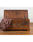 Indonesian 19th Century Carved and Painted Trunk with Architecture and Foliage-7. Asian & Chinese Furniture, Art, Antiques, Vintage Home Décor for sale at FEA Home