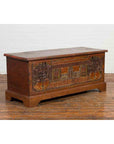 Indonesian 19th Century Carved and Painted Trunk with Architecture and Foliage-9. Asian & Chinese Furniture, Art, Antiques, Vintage Home Décor for sale at FEA Home