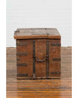 Rustic Indian 19th Century Wooden Trunk with Iron Hardware and Weathered Patina-11. Asian & Chinese Furniture, Art, Antiques, Vintage Home Décor for sale at FEA Home