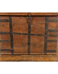 Rustic Indian 19th Century Wooden Trunk with Iron Hardware and Weathered Patina-7. Asian & Chinese Furniture, Art, Antiques, Vintage Home Décor for sale at FEA Home