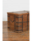 Rustic Indian 19th Century Wooden Trunk with Iron Hardware and Weathered Patina-8. Asian & Chinese Furniture, Art, Antiques, Vintage Home Décor for sale at FEA Home