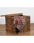 Rustic Indian 19th Century Wooden Trunk with Iron Hardware and Weathered Patina-4. Asian & Chinese Furniture, Art, Antiques, Vintage Home Décor for sale at FEA Home