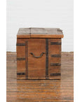 Rustic Indian 19th Century Wooden Trunk with Iron Hardware and Weathered Patina-9. Asian & Chinese Furniture, Art, Antiques, Vintage Home Décor for sale at FEA Home
