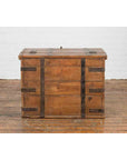 Rustic Indian 19th Century Wooden Trunk with Iron Hardware and Weathered Patina-10. Asian & Chinese Furniture, Art, Antiques, Vintage Home Décor for sale at FEA Home