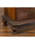 Indonesian 19th Century Five-Drawer Chest with Carved Sunburst and Ovoid Motifs-12. Asian & Chinese Furniture, Art, Antiques, Vintage Home Décor for sale at FEA Home