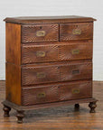 Indonesian 19th Century Five-Drawer Chest with Carved Sunburst and Ovoid Motifs-2. Asian & Chinese Furniture, Art, Antiques, Vintage Home Décor for sale at FEA Home
