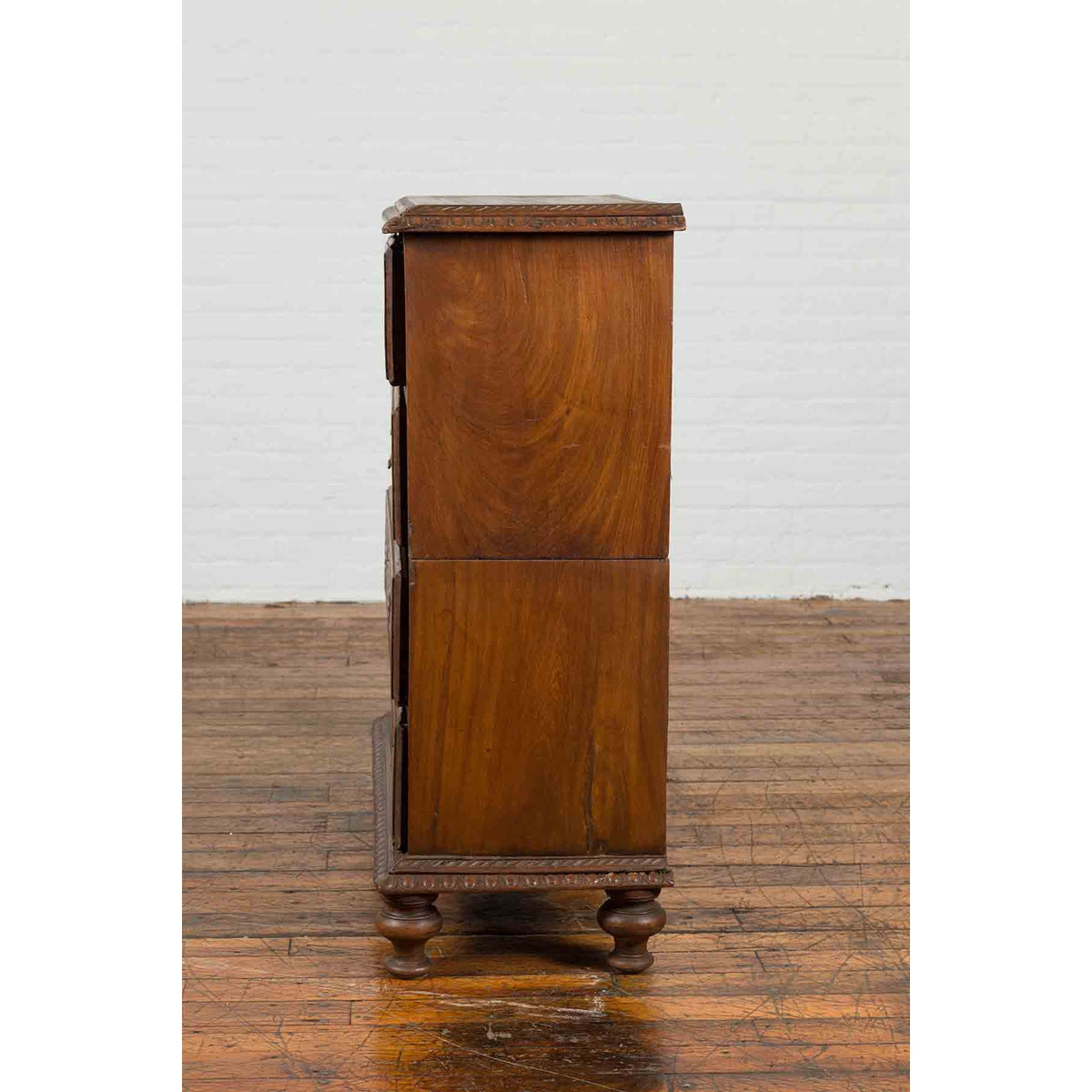 Indonesian 19th Century Five-Drawer Chest with Carved Sunburst and Ovoid Motifs-15. Asian & Chinese Furniture, Art, Antiques, Vintage Home Décor for sale at FEA Home