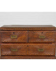 Indonesian 19th Century Five-Drawer Chest with Carved Sunburst and Ovoid Motifs-6. Asian & Chinese Furniture, Art, Antiques, Vintage Home Décor for sale at FEA Home