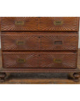 Indonesian 19th Century Five-Drawer Chest with Carved Sunburst and Ovoid Motifs-9. Asian & Chinese Furniture, Art, Antiques, Vintage Home Décor for sale at FEA Home
