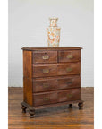Indonesian 19th Century Five-Drawer Chest with Carved Sunburst and Ovoid Motifs-4. Asian & Chinese Furniture, Art, Antiques, Vintage Home Décor for sale at FEA Home