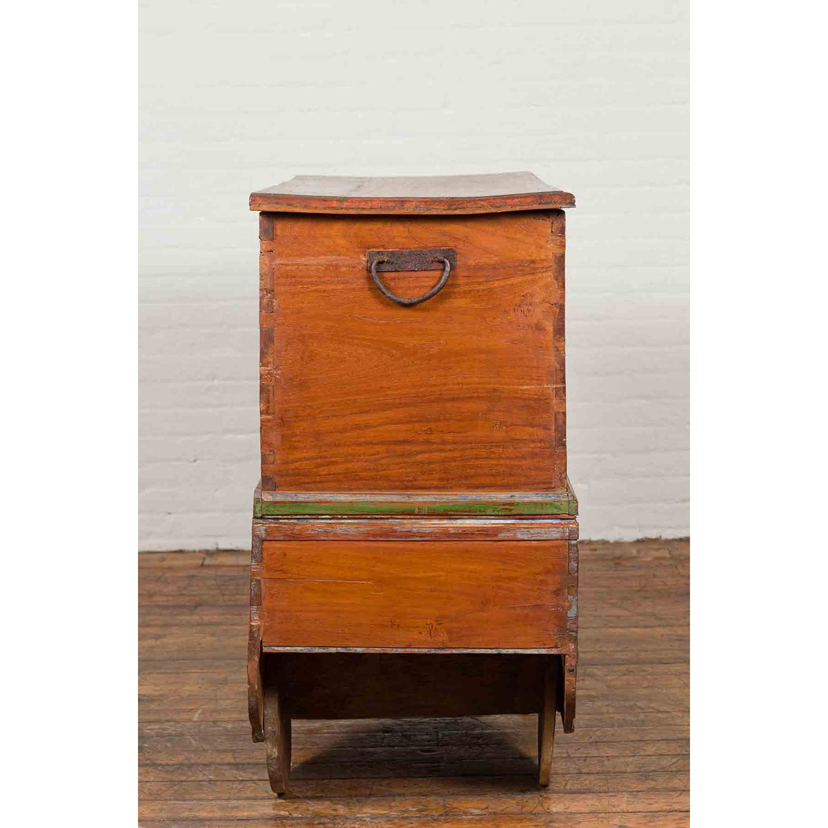 Indonesian Madurese 19th Century Polychrome Merchant's Blanket Chest on Wheels-13. Asian & Chinese Furniture, Art, Antiques, Vintage Home Décor for sale at FEA Home