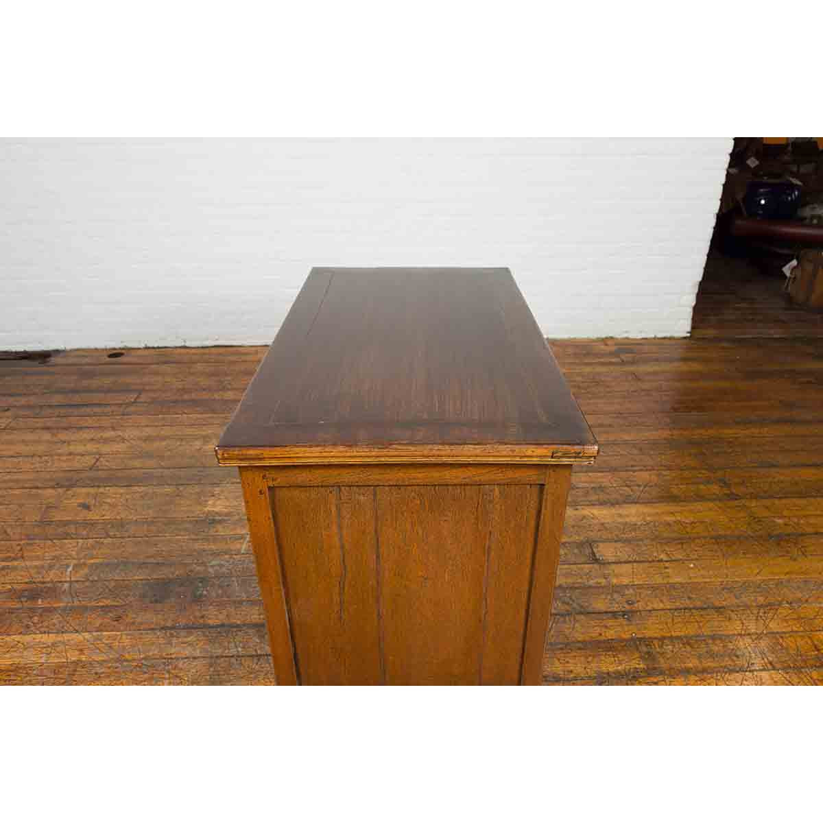 Chinese Vintage Four-Drawer Chest with Caramel Patina and Iron Hardware-11. Asian & Chinese Furniture, Art, Antiques, Vintage Home Décor for sale at FEA Home