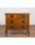 Chinese Vintage Four-Drawer Chest with Caramel Patina and Iron Hardware-3. Asian & Chinese Furniture, Art, Antiques, Vintage Home Décor for sale at FEA Home
