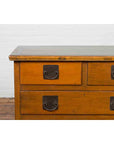 Chinese Vintage Four-Drawer Chest with Caramel Patina and Iron Hardware-6. Asian & Chinese Furniture, Art, Antiques, Vintage Home Décor for sale at FEA Home