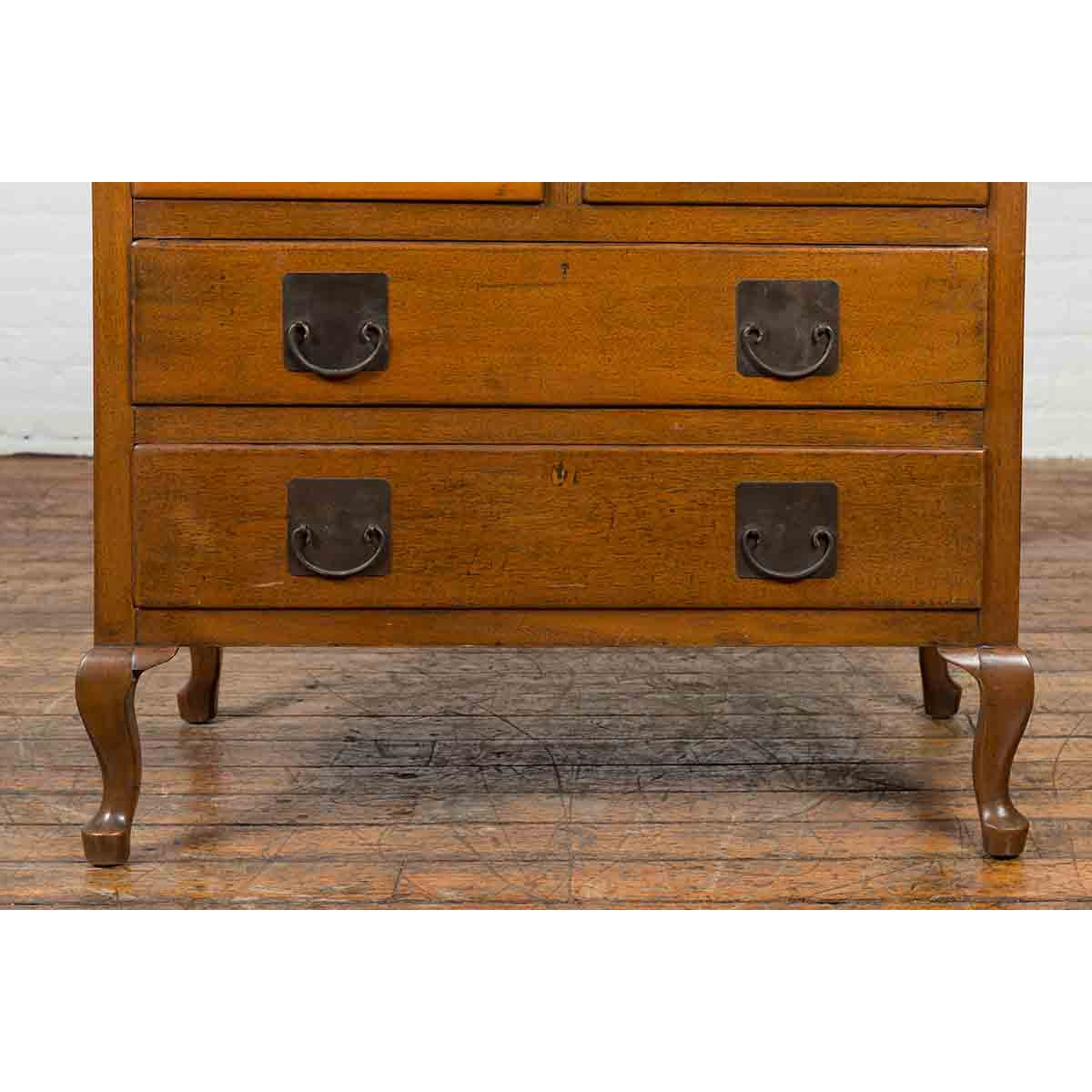 Chinese Vintage Four-Drawer Chest with Caramel Patina and Iron Hardware-9. Asian & Chinese Furniture, Art, Antiques, Vintage Home Décor for sale at FEA Home