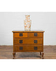 Chinese Vintage Four-Drawer Chest with Caramel Patina and Iron Hardware-4. Asian & Chinese Furniture, Art, Antiques, Vintage Home Décor for sale at FEA Home