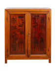 Chinese Early 20th Century Cabinet with Ink-Decorated Panels under Glass-1. Asian & Chinese Furniture, Art, Antiques, Vintage Home Décor for sale at FEA Home