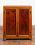 Chinese Early 20th Century Cabinet with Ink-Decorated Panels under Glass-2. Asian & Chinese Furniture, Art, Antiques, Vintage Home Décor for sale at FEA Home