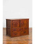 Japanese Taishō Period Keyaki Wood Cabinet with Sliding Doors and Five Drawers-7. Asian & Chinese Furniture, Art, Antiques, Vintage Home Décor for sale at FEA Home