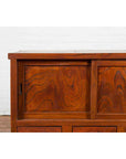 Japanese Taishō Period Keyaki Wood Cabinet with Sliding Doors and Five Drawers-8. Asian & Chinese Furniture, Art, Antiques, Vintage Home Décor for sale at FEA Home