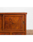 Japanese Taishō Period Keyaki Wood Cabinet with Sliding Doors and Five Drawers-9. Asian & Chinese Furniture, Art, Antiques, Vintage Home Décor for sale at FEA Home