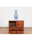 Japanese Taishō Period Keyaki Wood Cabinet with Sliding Doors and Five Drawers-4. Asian & Chinese Furniture, Art, Antiques, Vintage Home Décor for sale at FEA Home