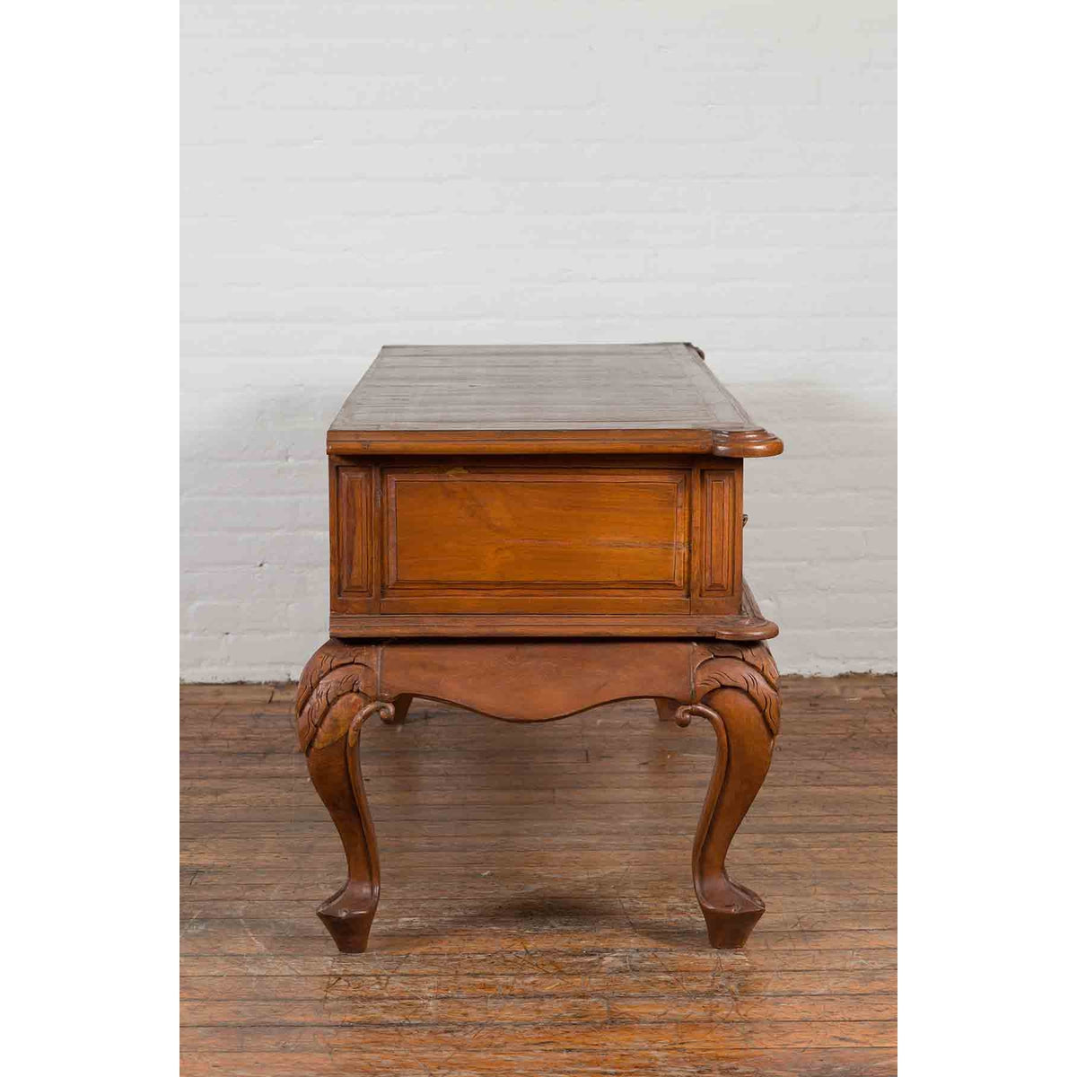 Dutch Colonial Early 20th Century Low Table with Two Drawers and Cabriole Legs-11. Asian & Chinese Furniture, Art, Antiques, Vintage Home Décor for sale at FEA Home