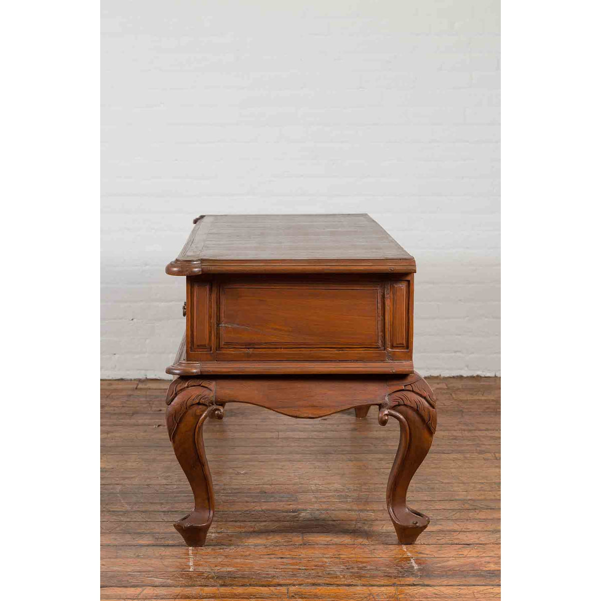 Dutch Colonial Early 20th Century Low Table with Two Drawers and Cabriole Legs-14. Asian & Chinese Furniture, Art, Antiques, Vintage Home Décor for sale at FEA Home